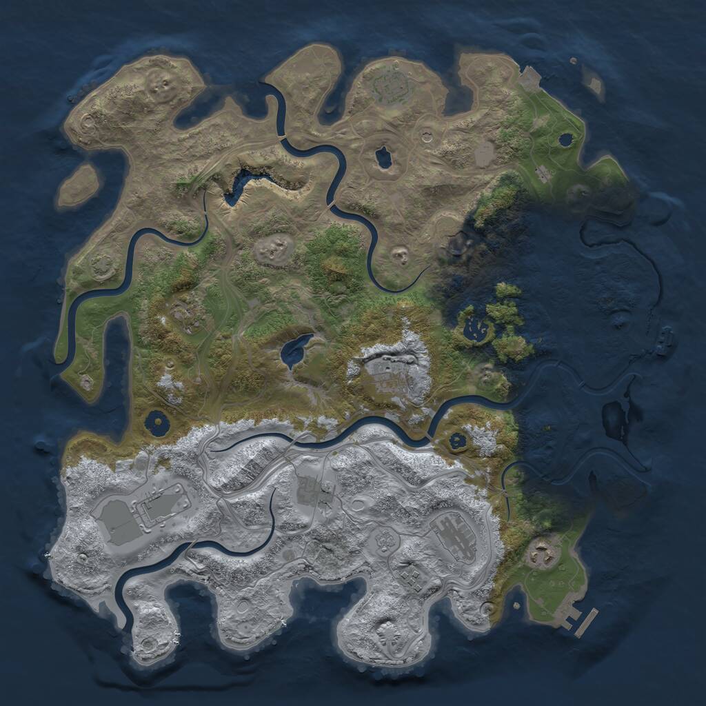 Rust Map: Procedural Map, Size: 4250, Seed: 1947761679, 16 Monuments