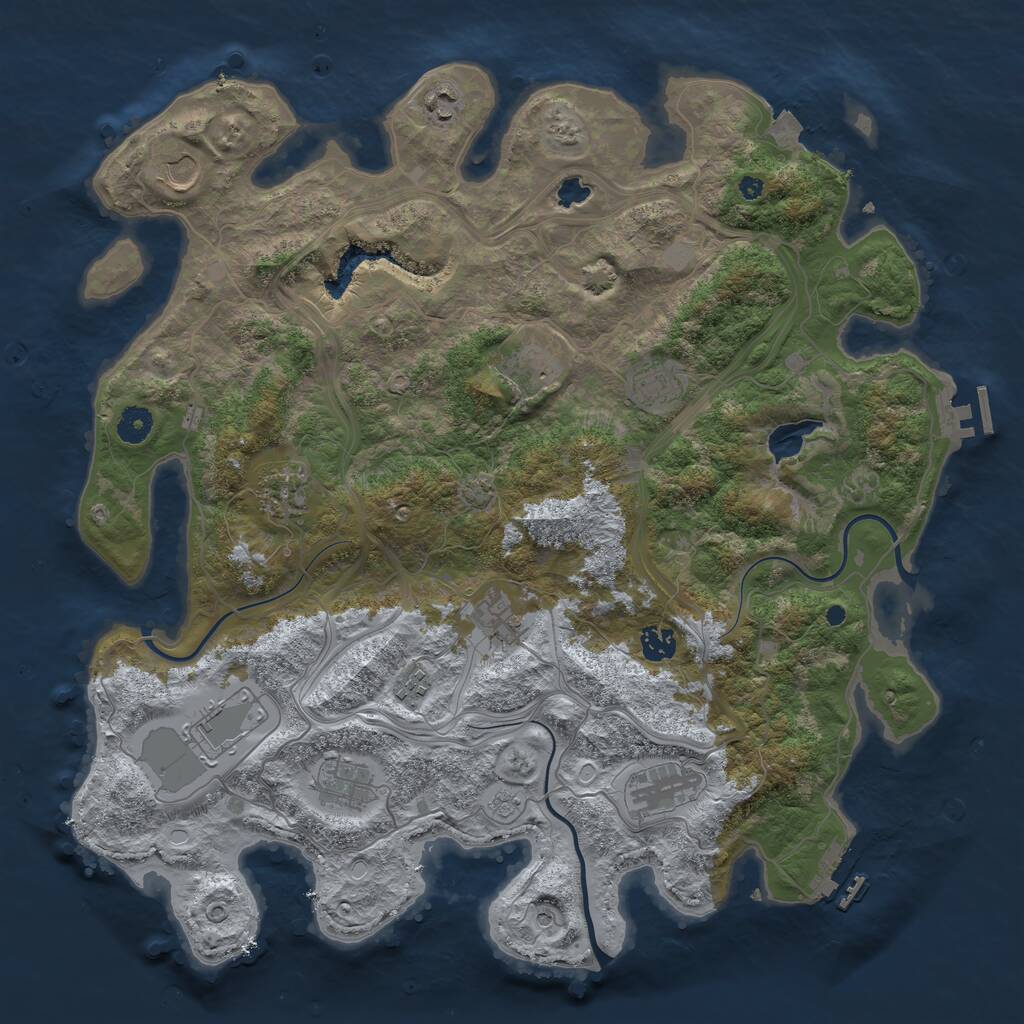 Rust Map: Procedural Map, Size: 4250, Seed: 1947761679, 17 Monuments