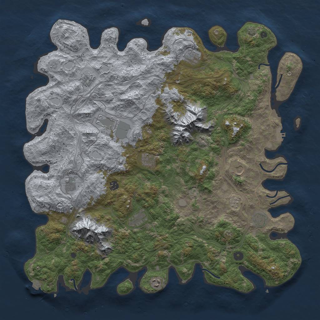 Rust Map: Procedural Map, Size: 5000, Seed: 2029470219, 18 Monuments