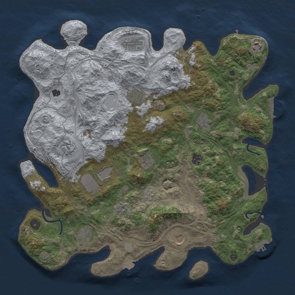 Rust Map: Procedural Map, Size: 4250, Seed: 1034876258, 19 Monuments