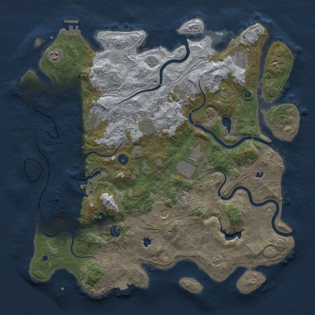 Rust Map: Procedural Map, Size: 4500, Seed: 1566077464, 15 Monuments