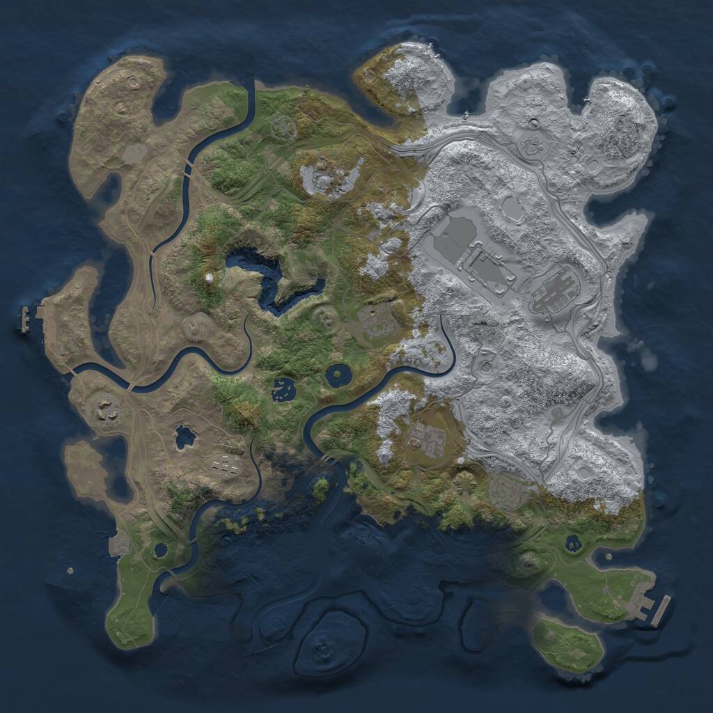 Rust Map: Procedural Map, Size: 4250, Seed: 1207202365, 15 Monuments