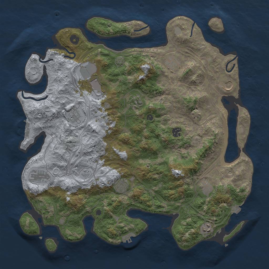 Rust Map: Procedural Map, Size: 4250, Seed: 1860725418, 19 Monuments
