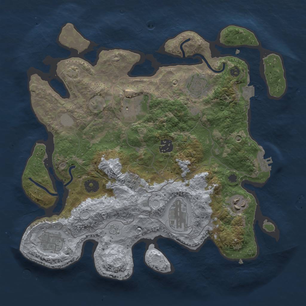 Rust Map: Procedural Map, Size: 3200, Seed: 81223, 13 Monuments