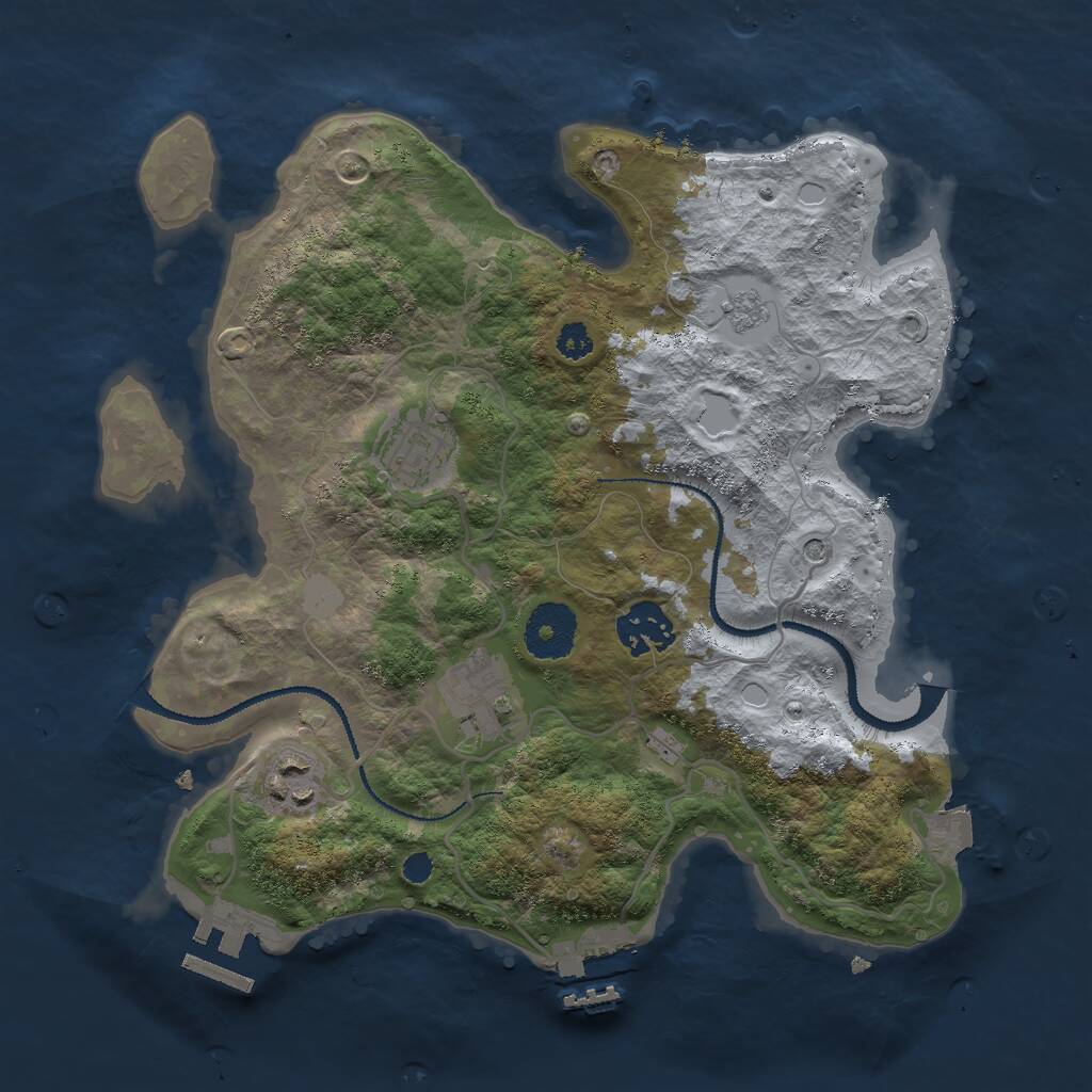 Rust Map: Procedural Map, Size: 3000, Seed: 1027181555, 9 Monuments