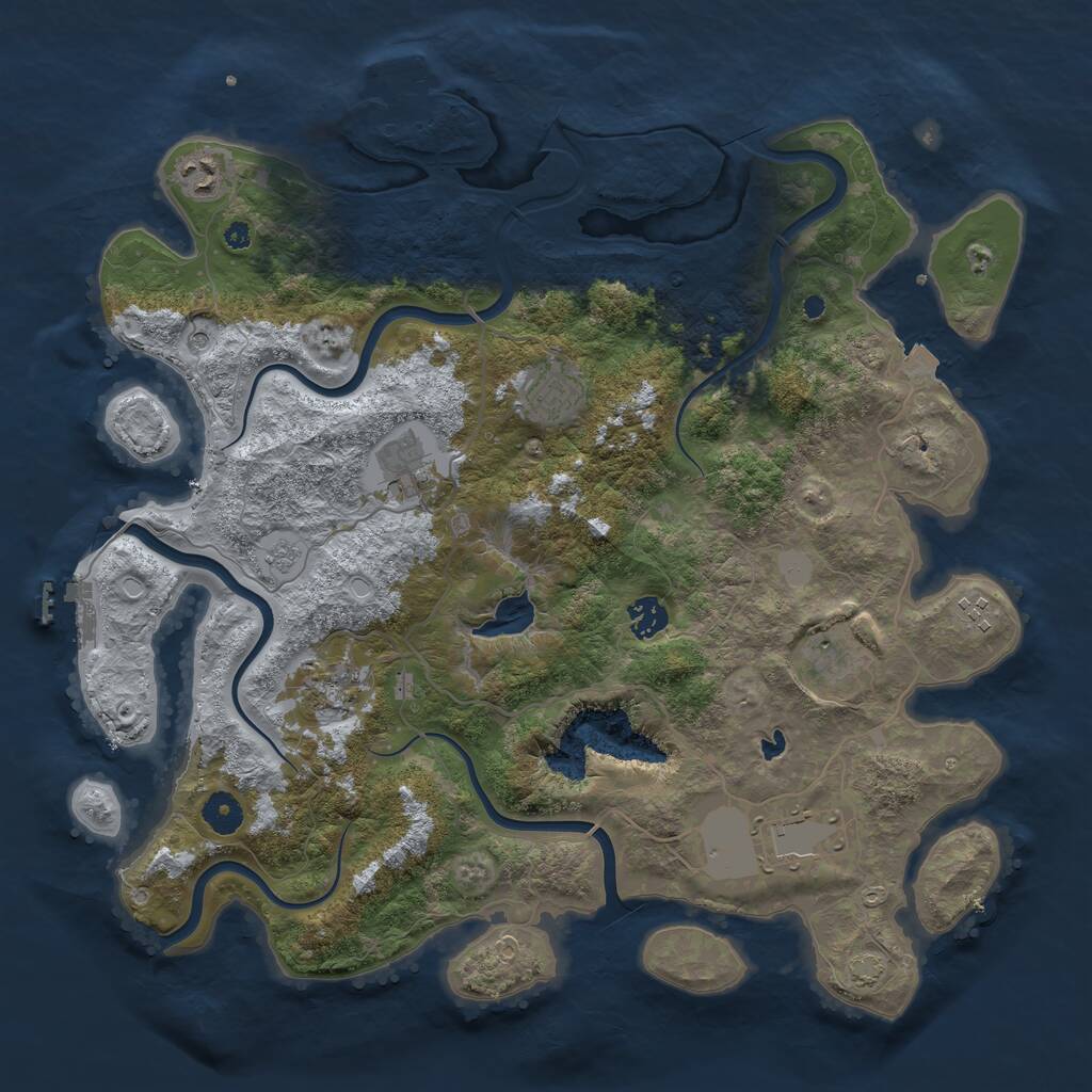 Rust Map: Procedural Map, Size: 4050, Seed: 984914615, 14 Monuments