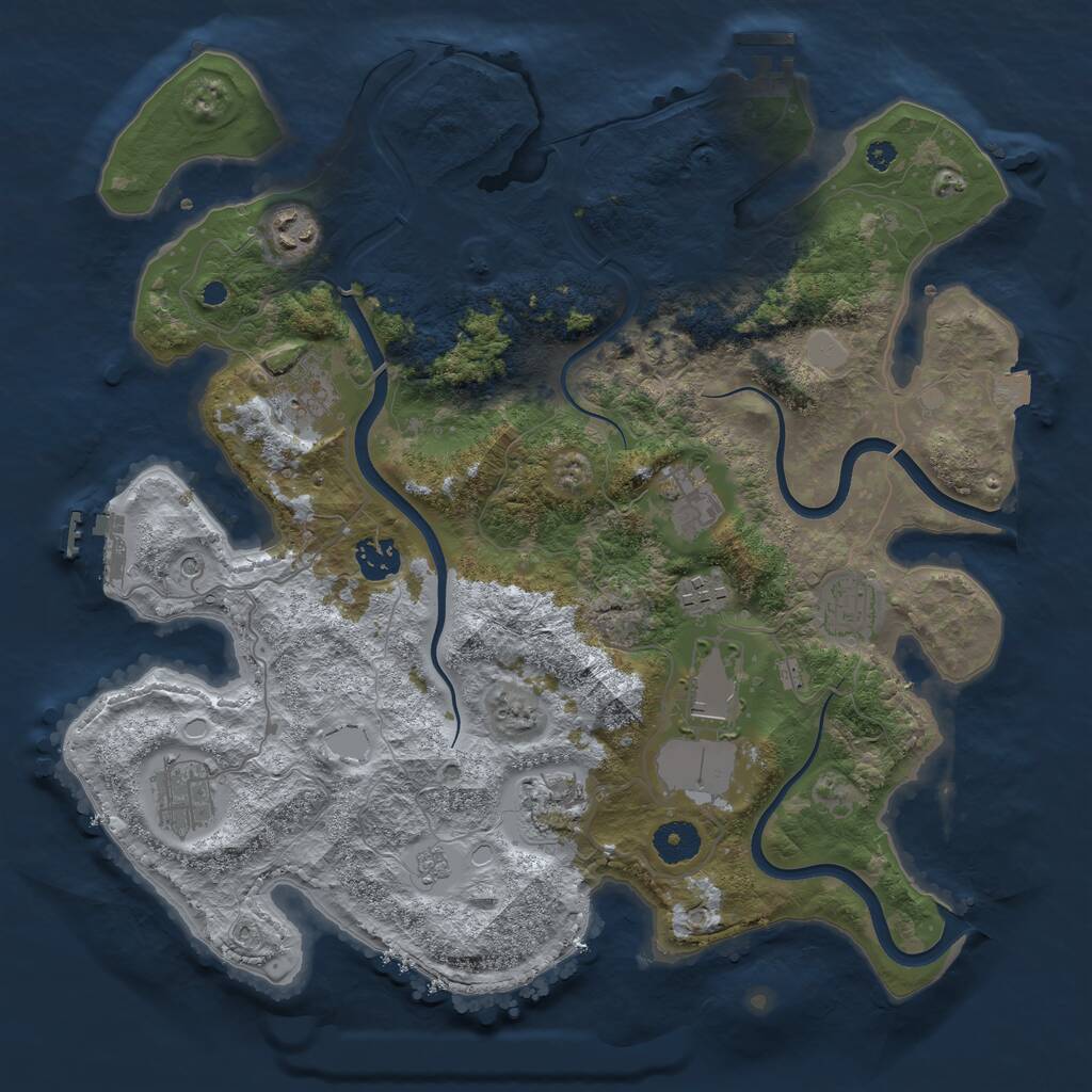 Rust Map: Procedural Map, Size: 3700, Seed: 784111620, 15 Monuments