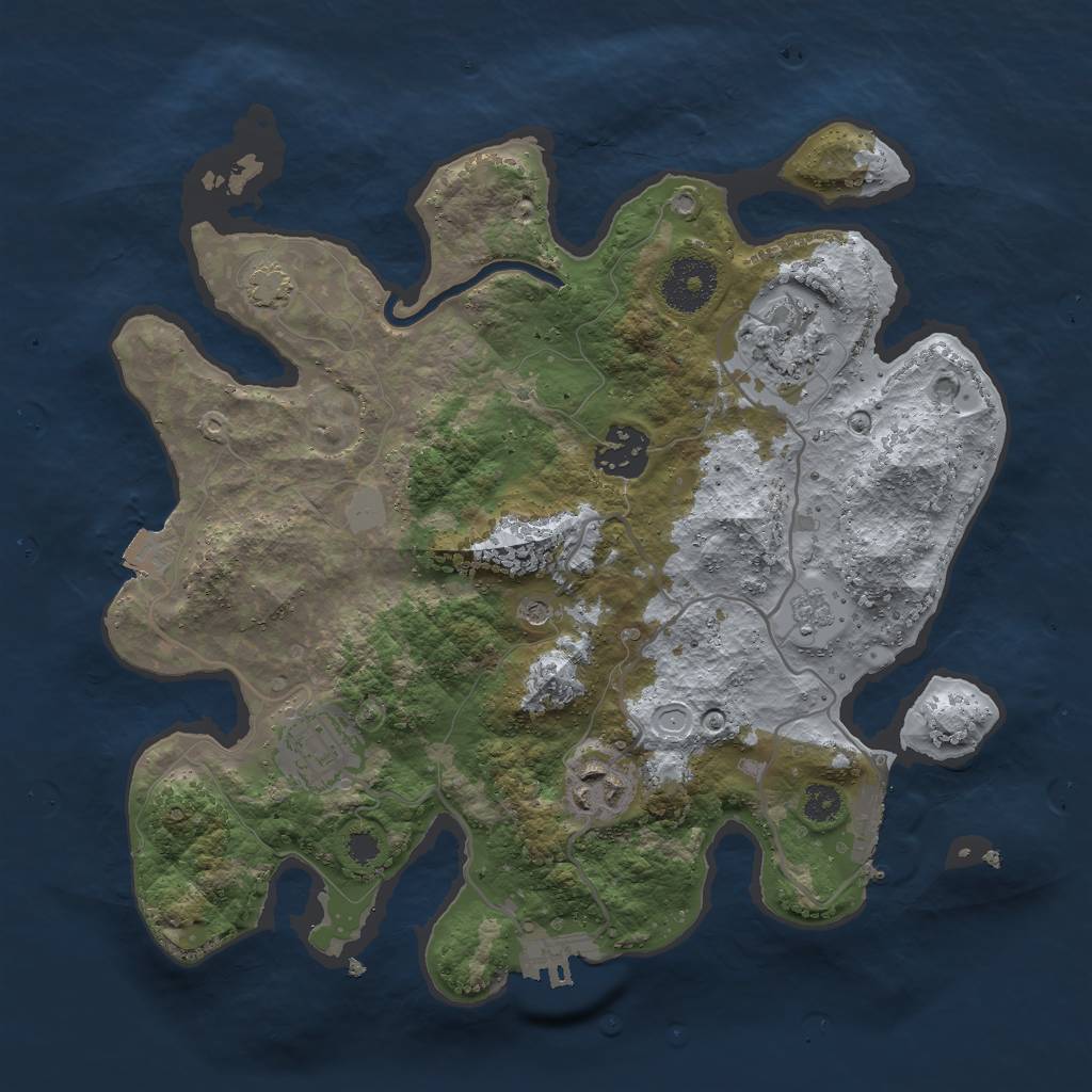 Rust Map: Procedural Map, Size: 3000, Seed: 94402137, 12 Monuments