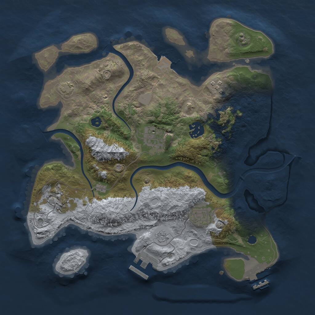 Rust Map: Procedural Map, Size: 3000, Seed: 1980869982, 10 Monuments
