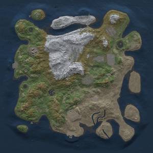 Thumbnail Rust Map: Procedural Map, Size: 3500, Seed: 509811686, 16 Monuments