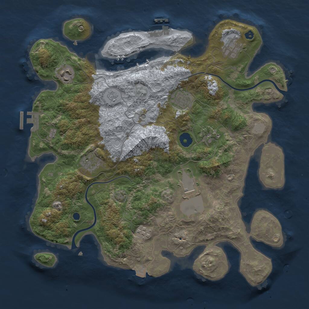 Rust Map: Procedural Map, Size: 3500, Seed: 509811686, 13 Monuments