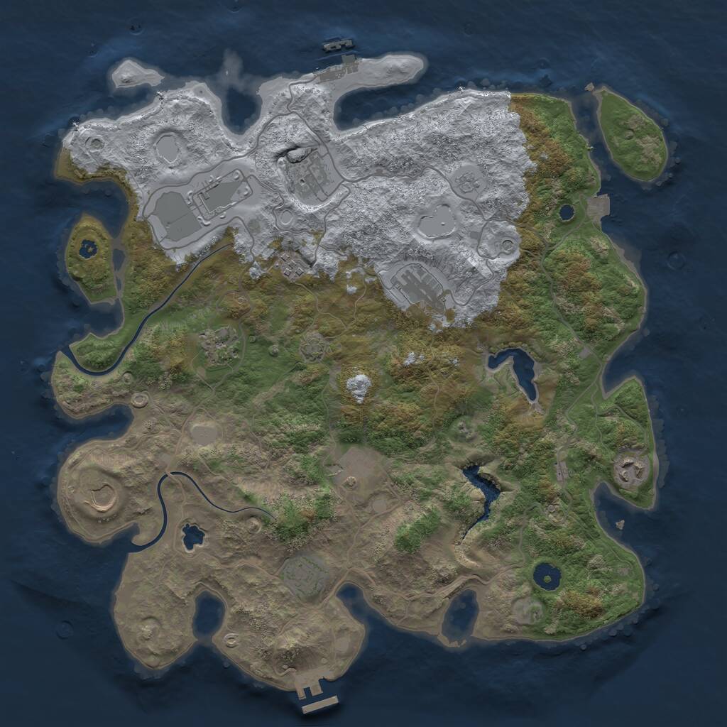 Rust Map: Procedural Map, Size: 4000, Seed: 164167318, 15 Monuments