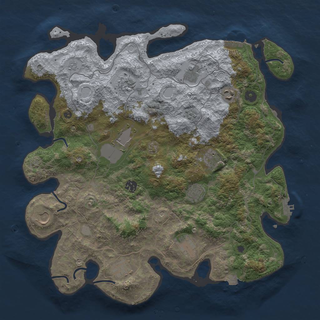 Rust Map: Procedural Map, Size: 4000, Seed: 164167318, 19 Monuments