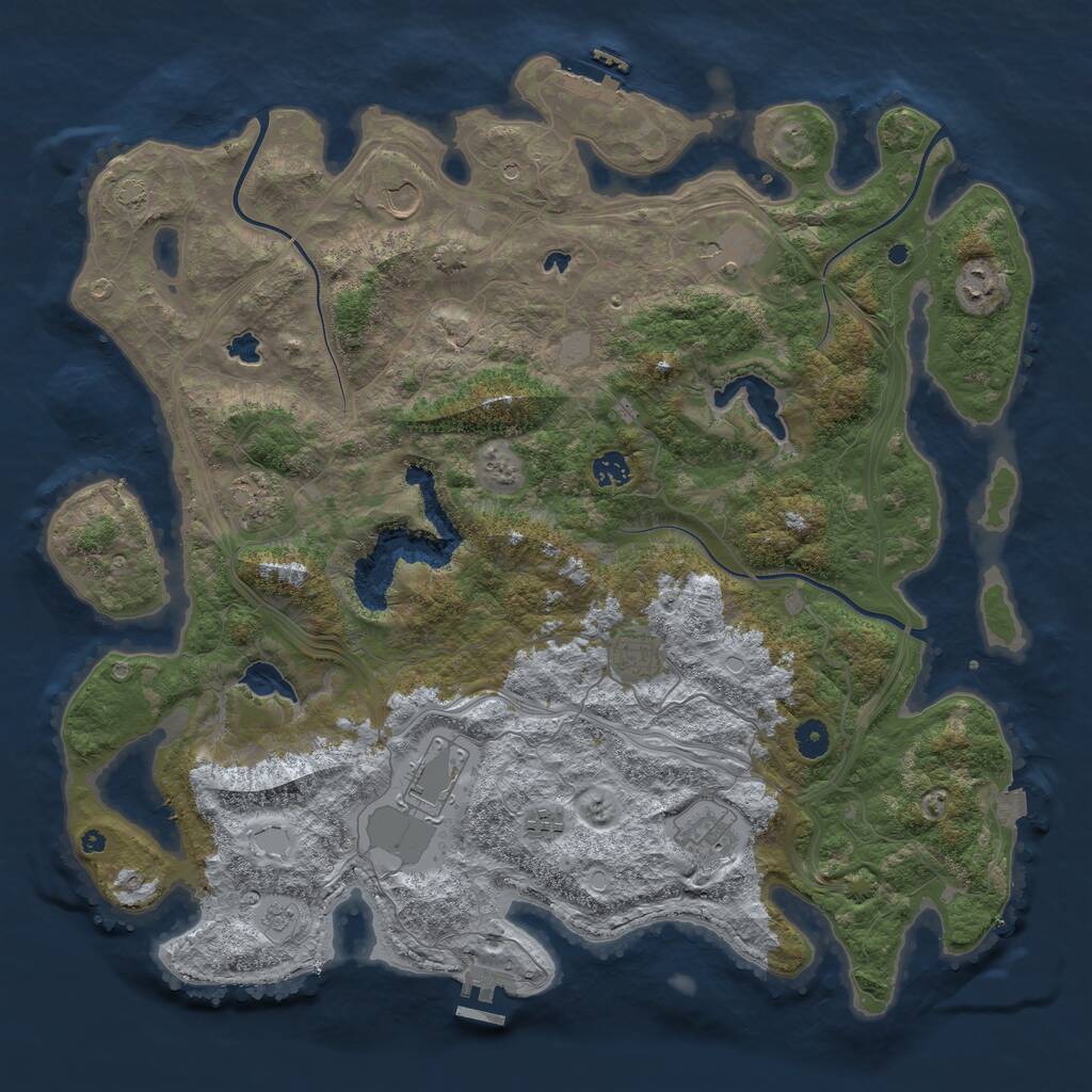Rust Map: Procedural Map, Size: 4500, Seed: 356444, 15 Monuments