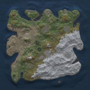 Thumbnail Rust Map: Procedural Map, Size: 3500, Seed: 1046619907, 16 Monuments