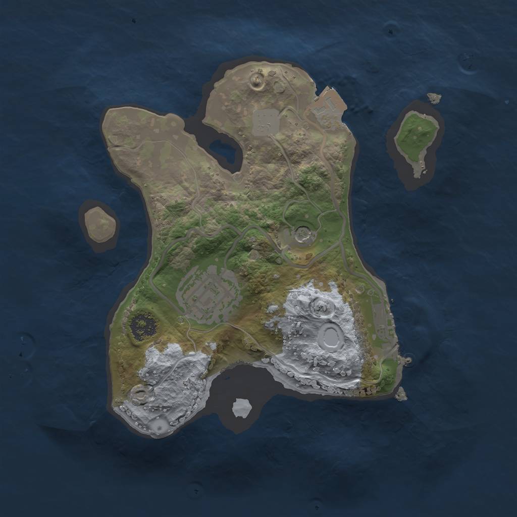 Rust Map: Procedural Map, Size: 2000, Seed: 91843, 6 Monuments