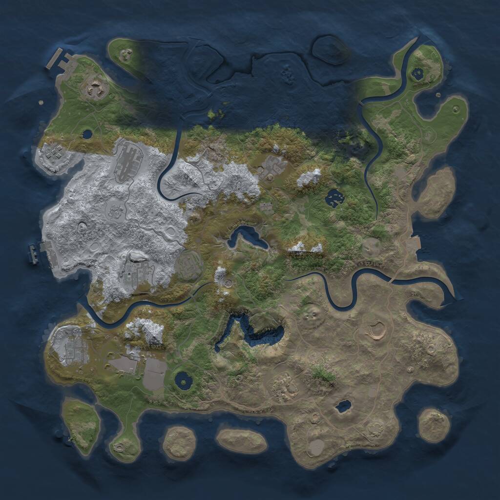 Rust Map: Procedural Map, Size: 4200, Seed: 3486489, 17 Monuments