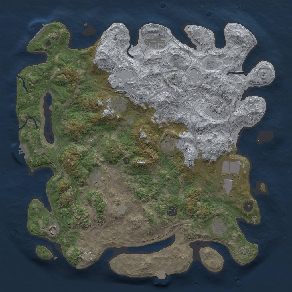 Rust Map: Procedural Map, Size: 4250, Seed: 893929989, 18 Monuments