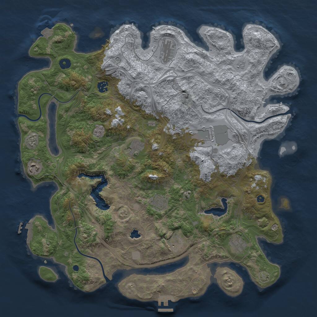 Rust Map: Procedural Map, Size: 4250, Seed: 893929989, 15 Monuments