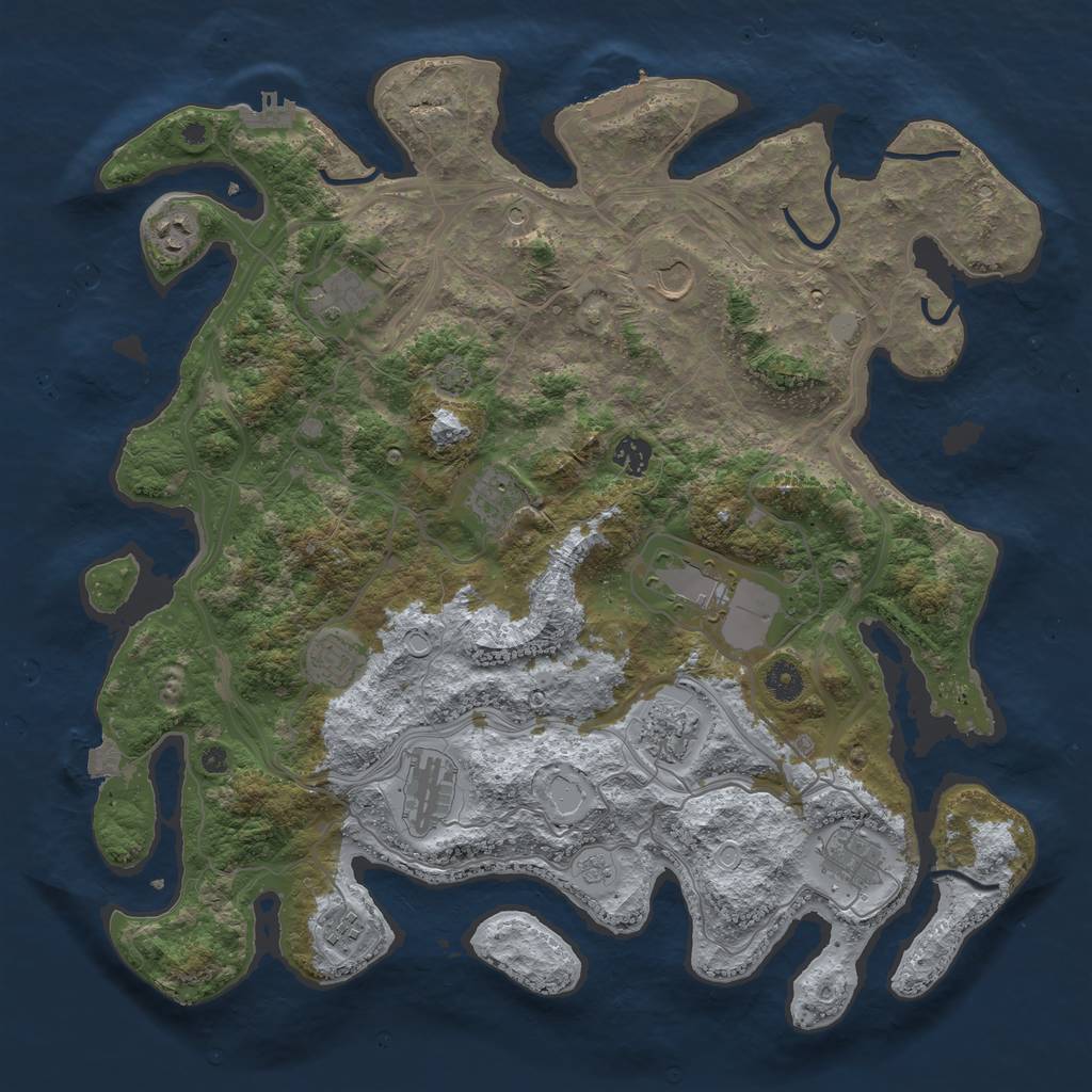 Rust Map: Procedural Map, Size: 4250, Seed: 66506745, 19 Monuments