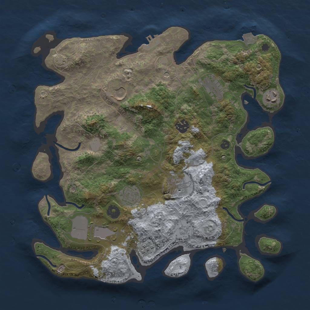 Rust Map: Procedural Map, Size: 3500, Seed: 941301924, 15 Monuments