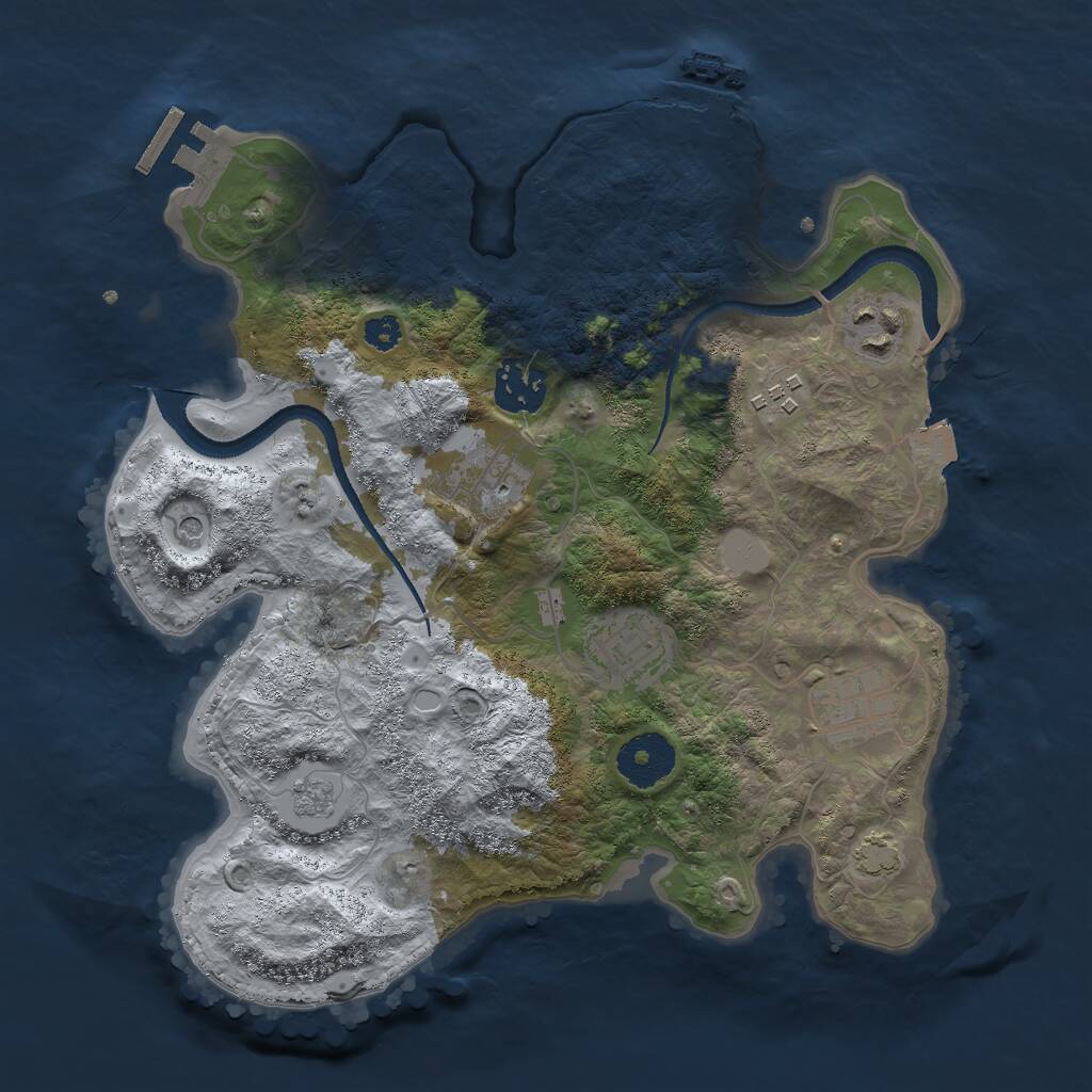 Rust Map: Procedural Map, Size: 3000, Seed: 1565798668, 12 Monuments