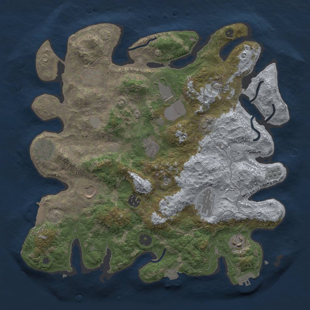 Rust Map: Procedural Map, Size: 3750, Seed: 297090, 18 Monuments