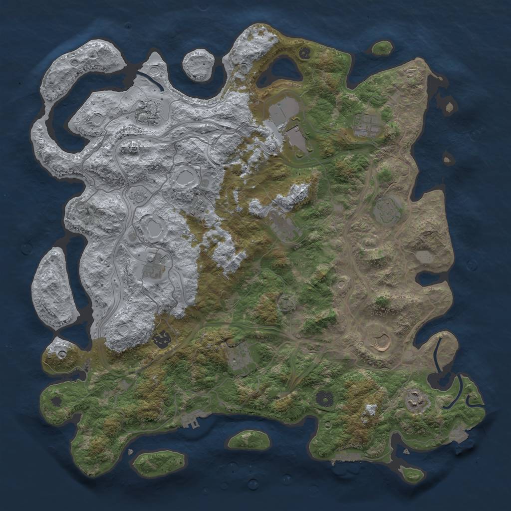 Rust Map: Procedural Map, Size: 4400, Seed: 312445, 19 Monuments