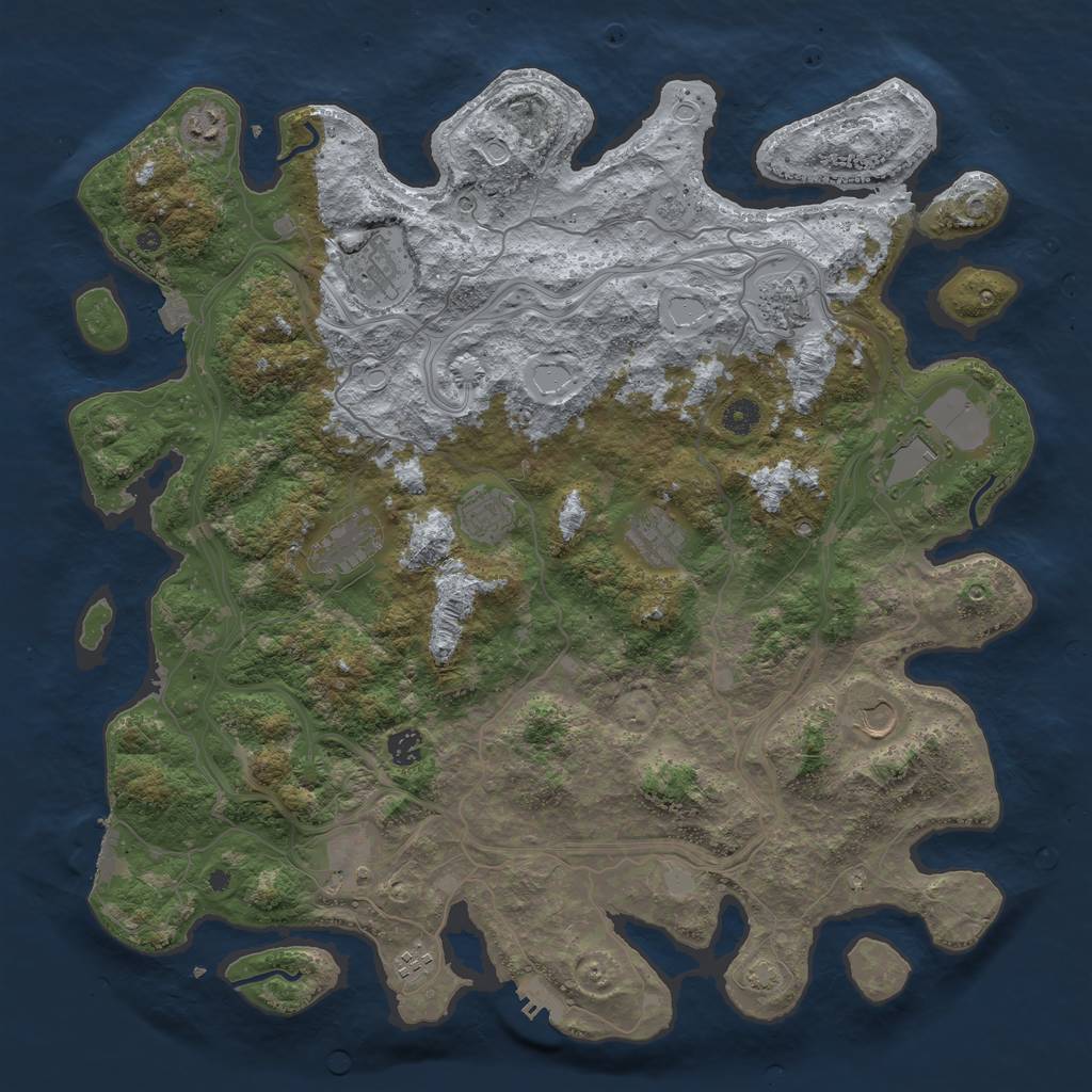 Rust Map: Procedural Map, Size: 4500, Seed: 574020827, 19 Monuments