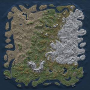 Thumbnail Rust Map: Procedural Map, Size: 6000, Seed: 364299233, 17 Monuments