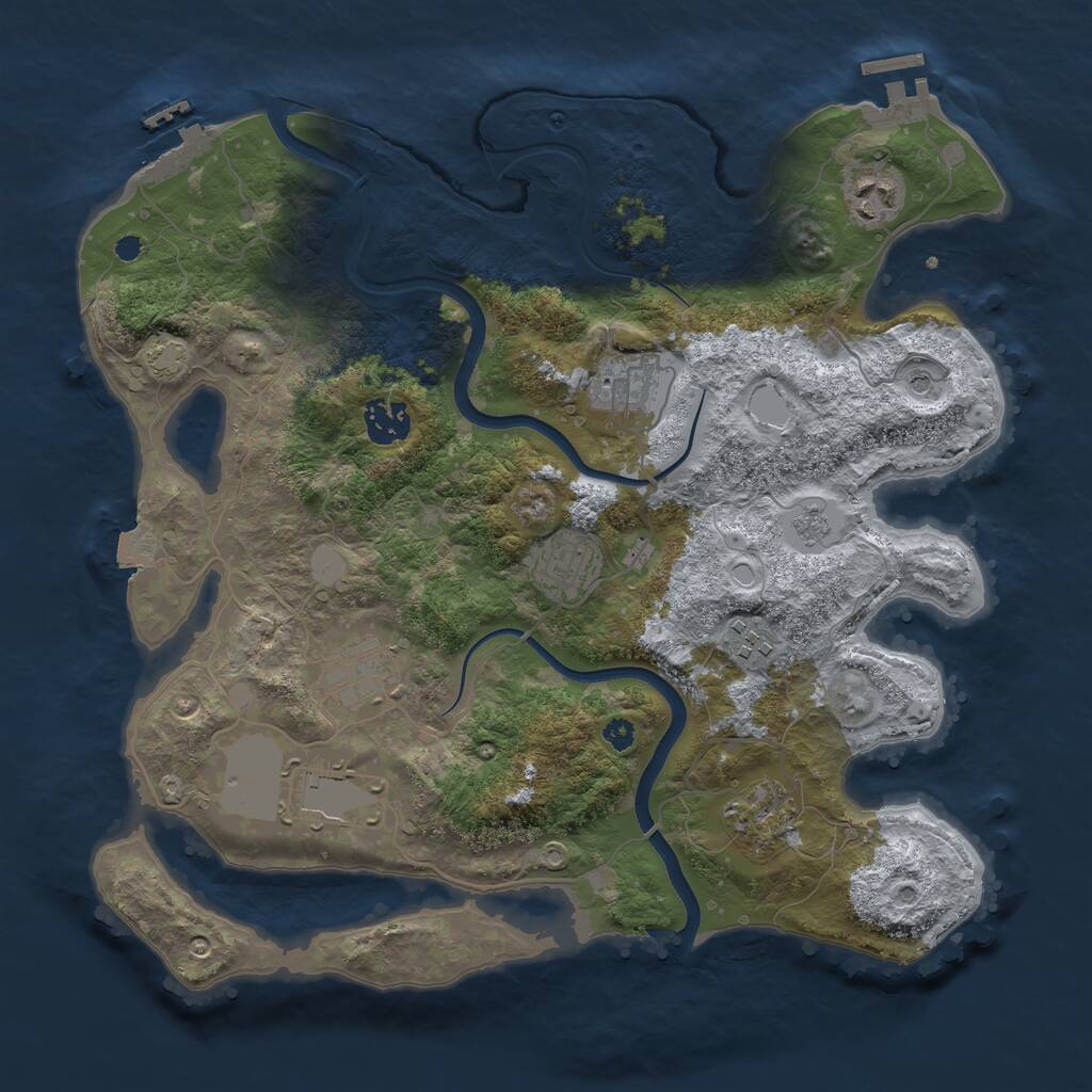 Rust Map: Procedural Map, Size: 3500, Seed: 1629581258, 14 Monuments