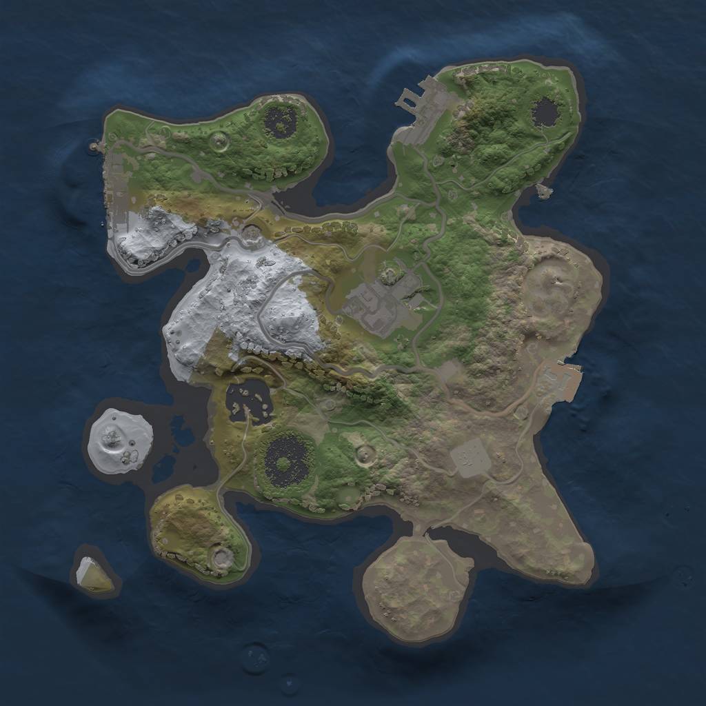 Rust Map: Procedural Map, Size: 2166, Seed: 438330190, 8 Monuments