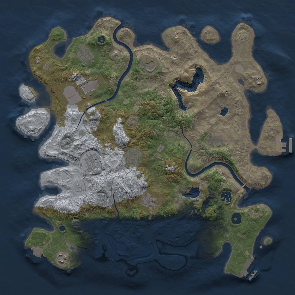 Rust Map: Procedural Map, Size: 4000, Seed: 1012190086, 16 Monuments
