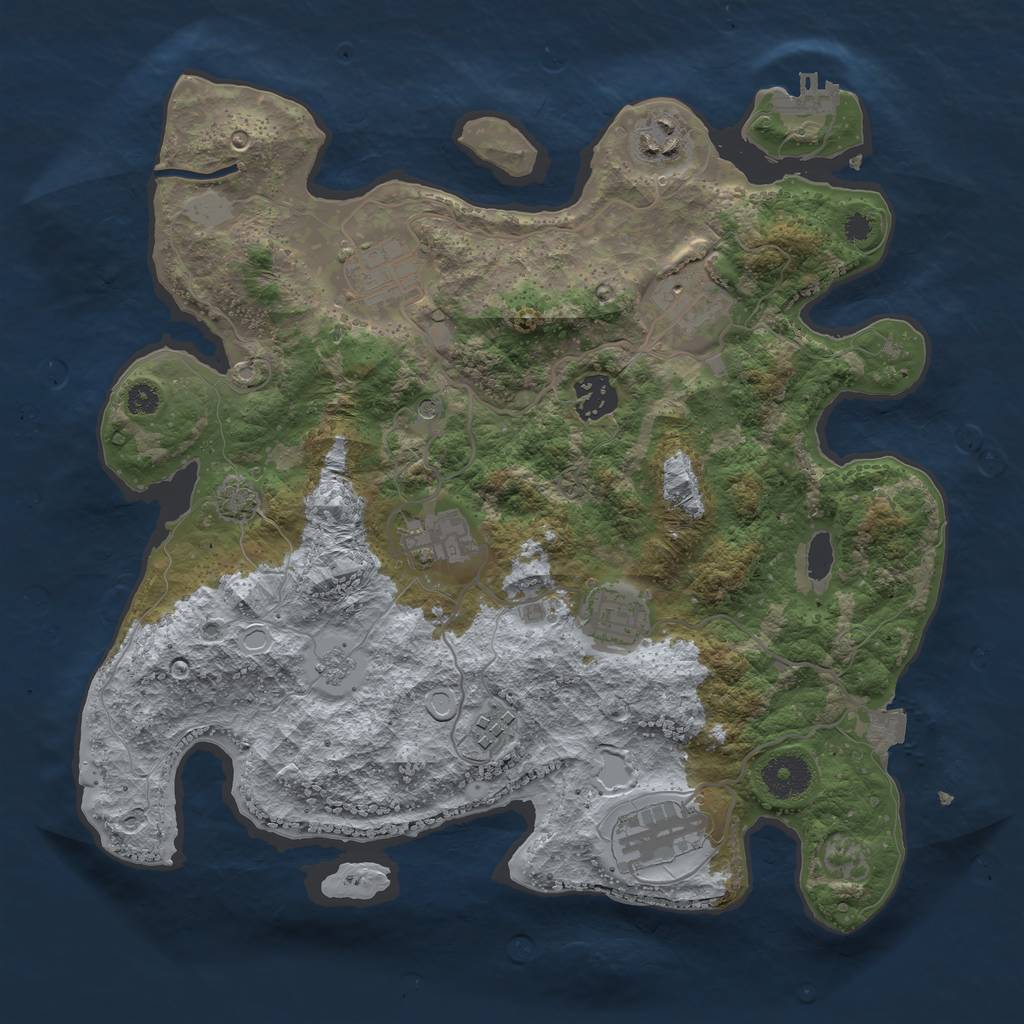 Rust Map: Procedural Map, Size: 3400, Seed: 1226933534, 15 Monuments