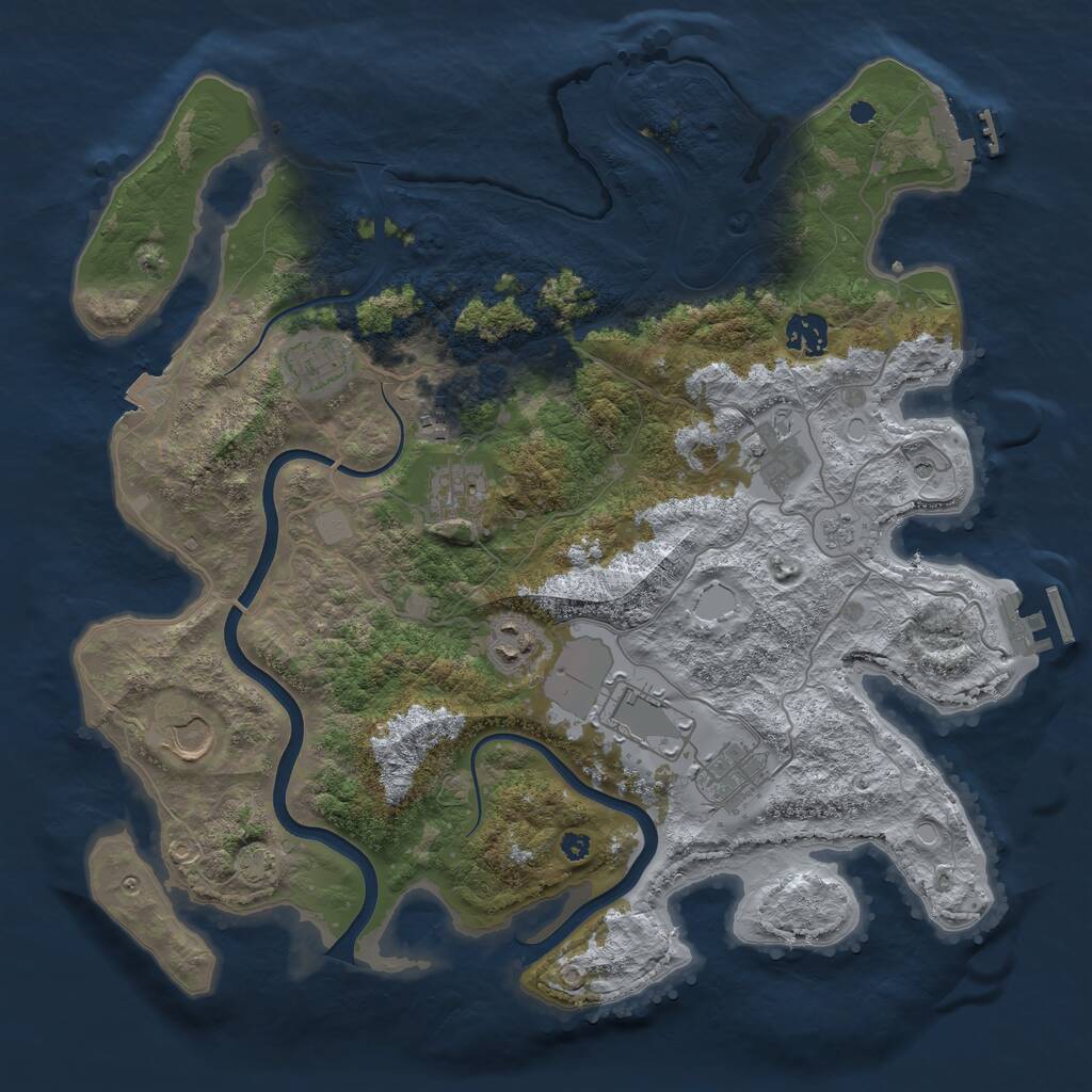 Rust Map: Procedural Map, Size: 3750, Seed: 6846828, 15 Monuments