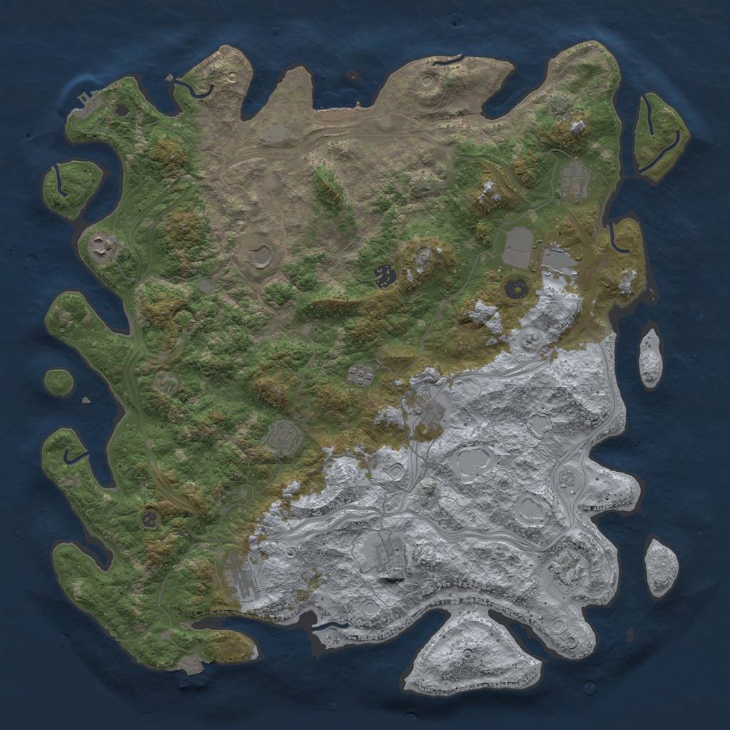 Rust Map: Procedural Map, Size: 4800, Seed: 1640717504, 19 Monuments