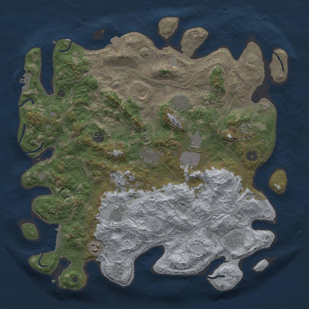 Rust Map: Procedural Map, Size: 4250, Seed: 1738884314, 18 Monuments