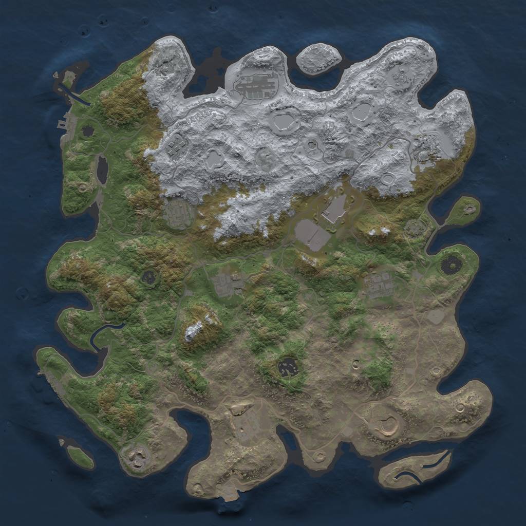 Rust Map: Procedural Map, Size: 4000, Seed: 2069298016, 19 Monuments
