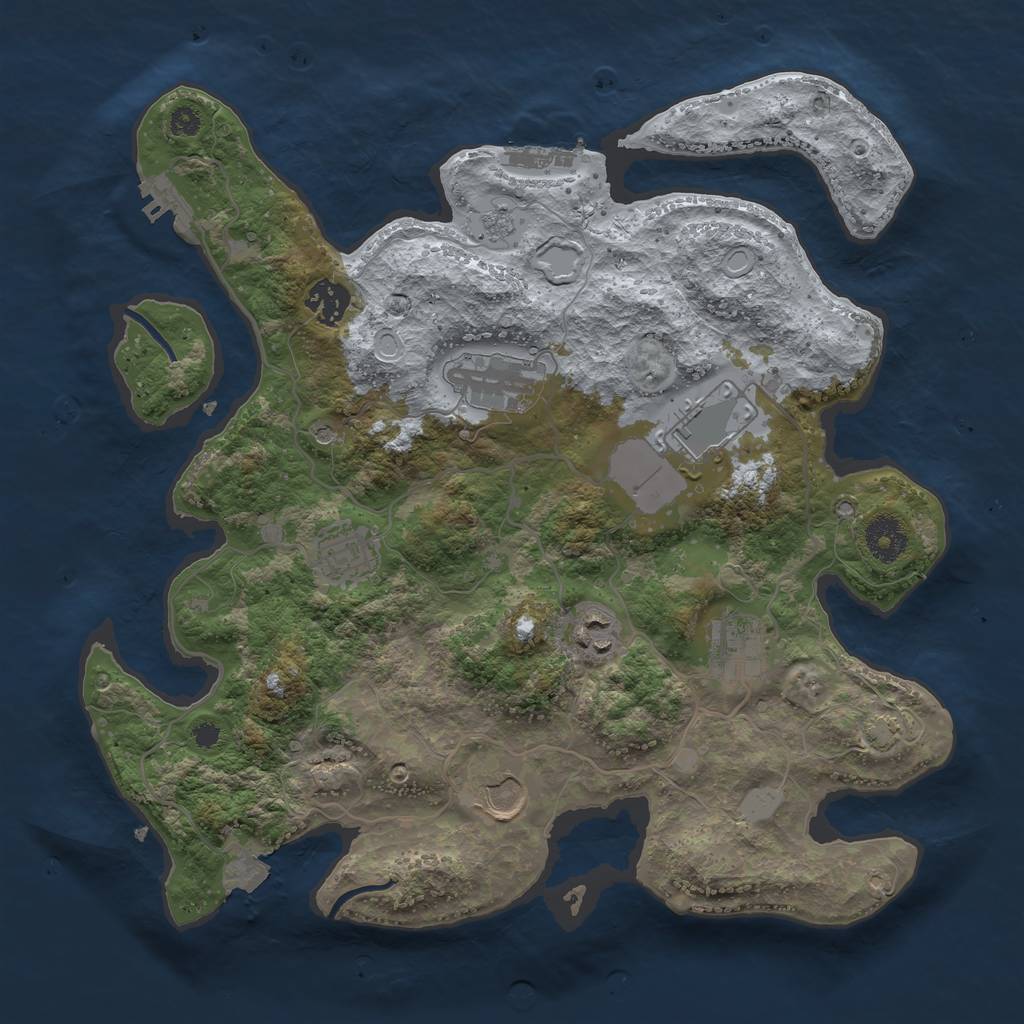 Rust Map: Procedural Map, Size: 3500, Seed: 14675658, 15 Monuments