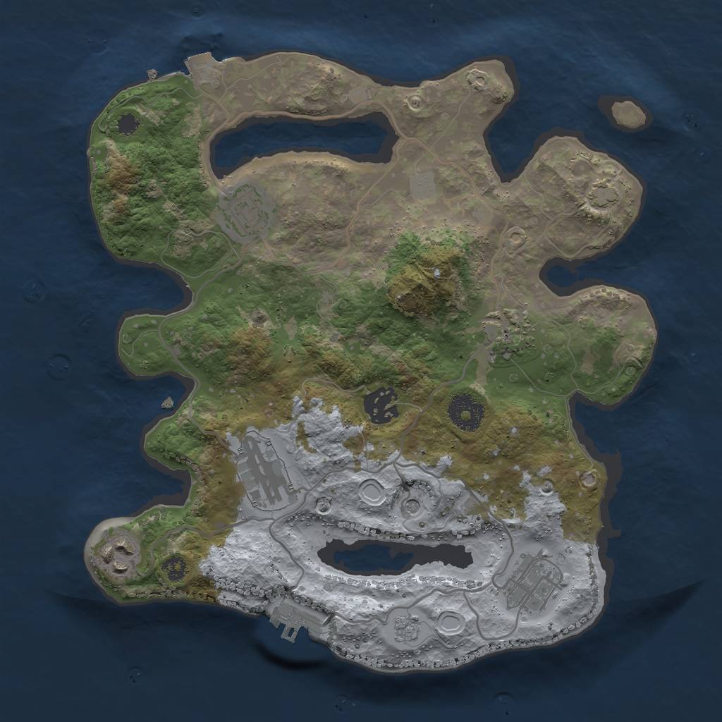 Rust Map: Procedural Map, Size: 3000, Seed: 905828875, 13 Monuments