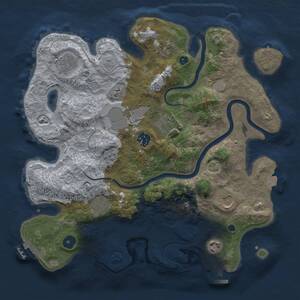 Thumbnail Rust Map: Procedural Map, Size: 3500, Seed: 751311556, 15 Monuments