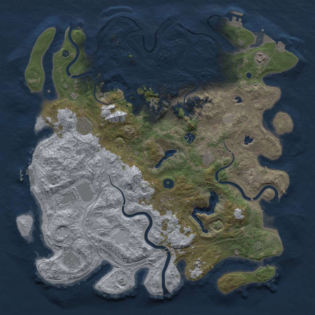 Rust Map: Procedural Map, Size: 4500, Seed: 1654411605, 15 Monuments