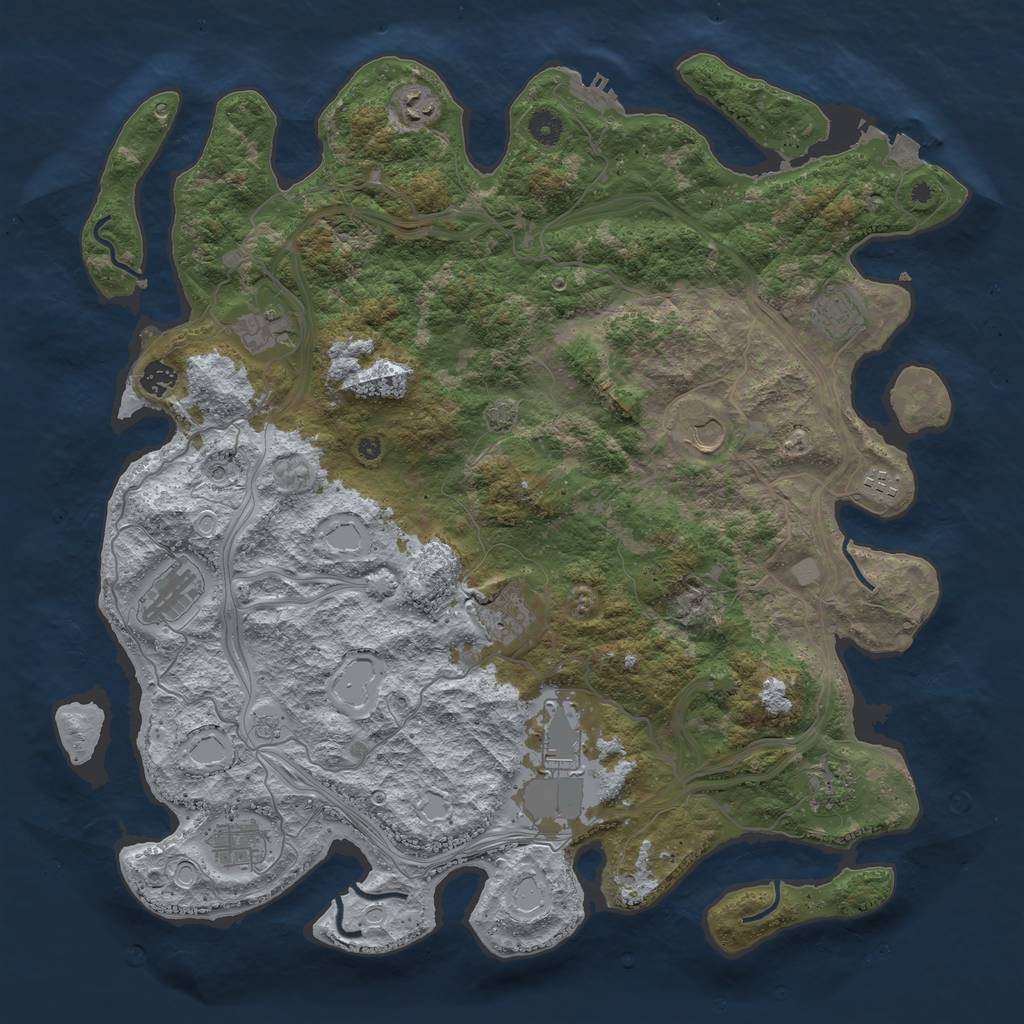 Rust Map: Procedural Map, Size: 4500, Seed: 1654411605, 18 Monuments