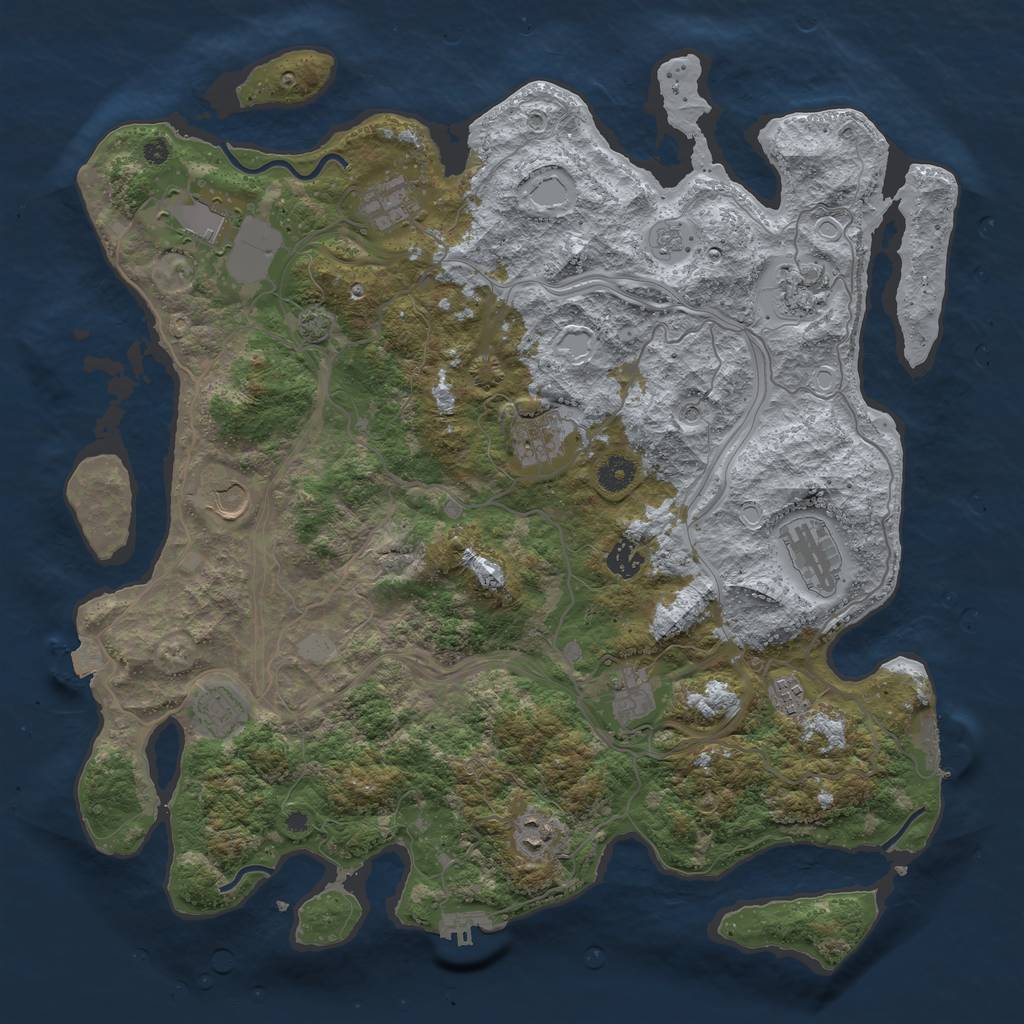 Rust Map: Procedural Map, Size: 4250, Seed: 1990151879, 19 Monuments