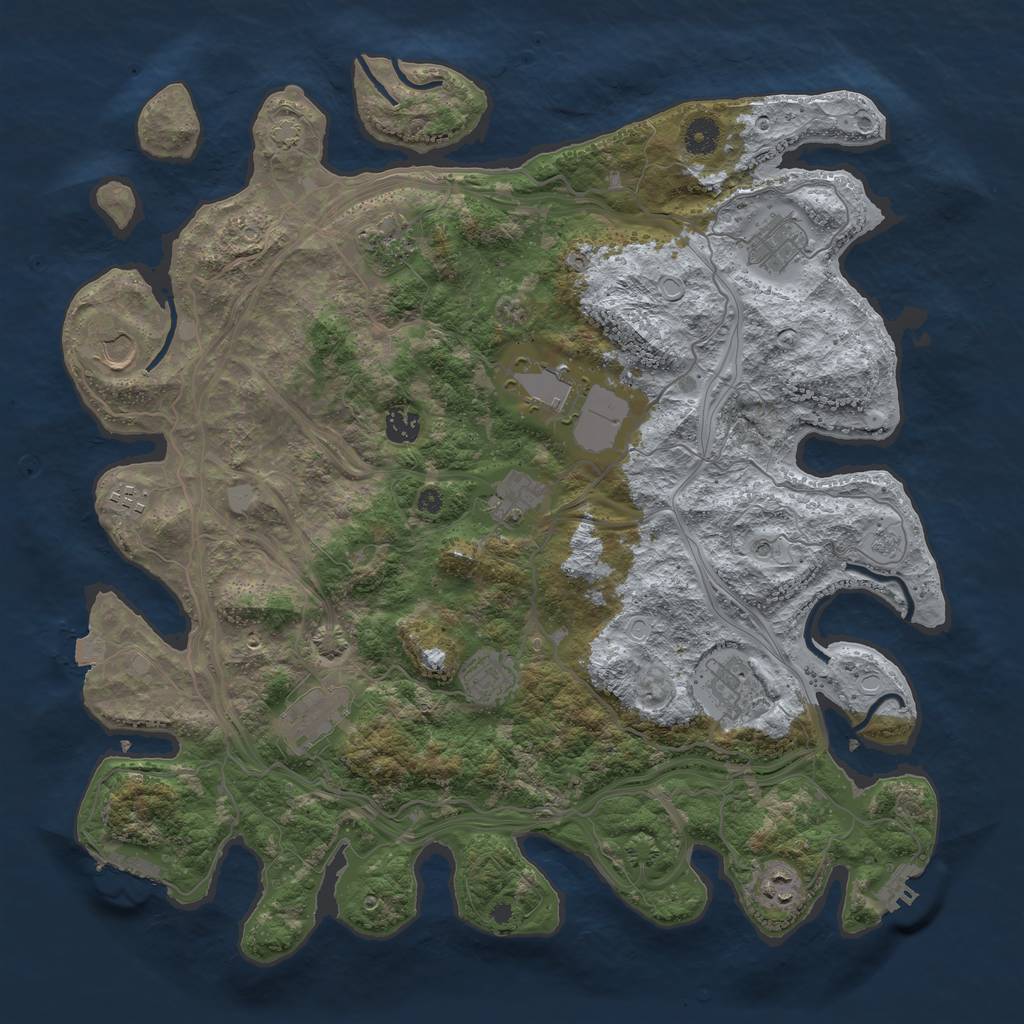 Rust Map: Procedural Map, Size: 4250, Seed: 304388772, 19 Monuments