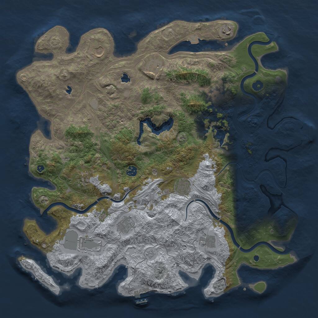 Rust Map: Procedural Map, Size: 4500, Seed: 468860038, 17 Monuments