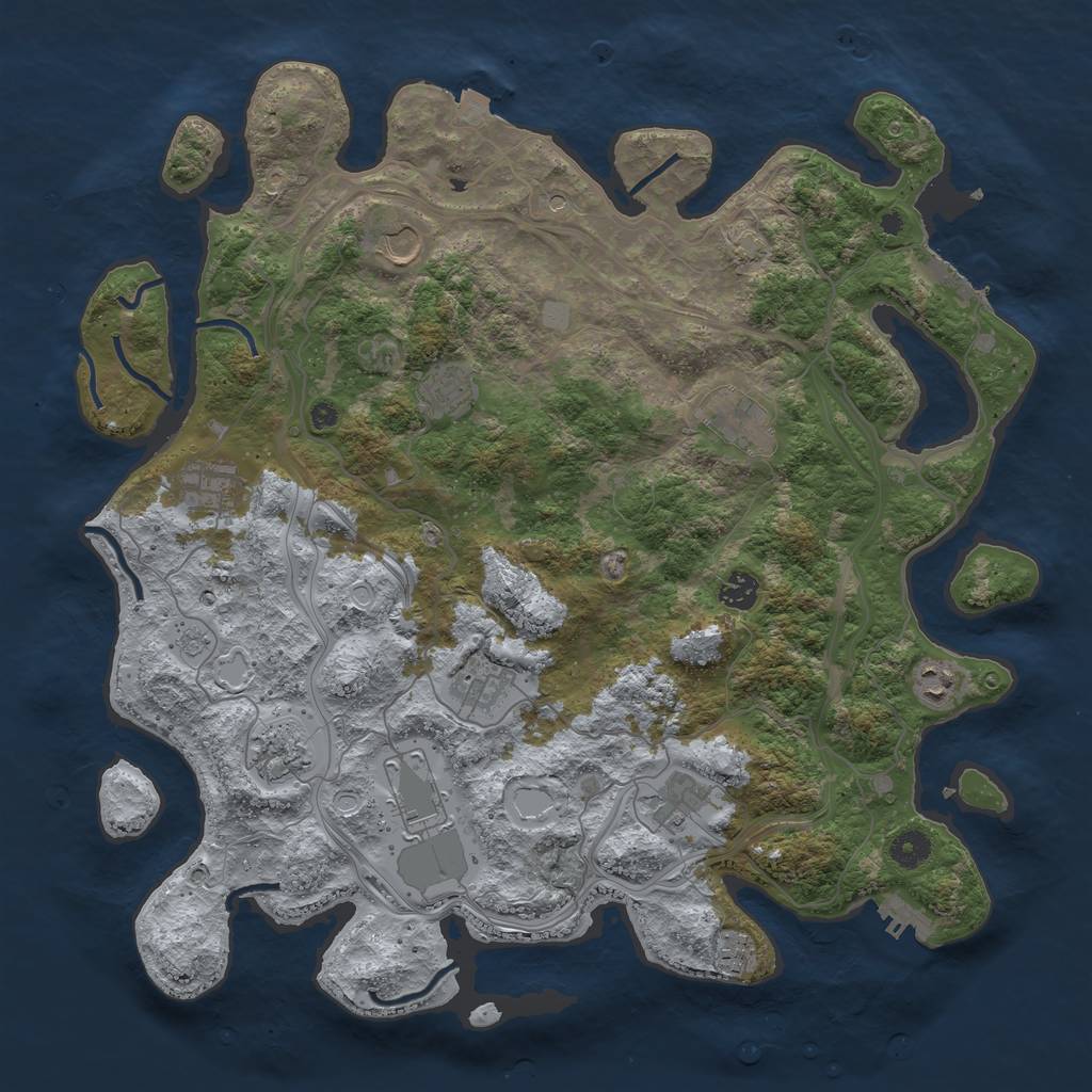 Rust Map: Procedural Map, Size: 4250, Seed: 755574226, 19 Monuments