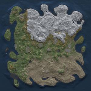 Thumbnail Rust Map: Procedural Map, Size: 4500, Seed: 1886215687, 19 Monuments