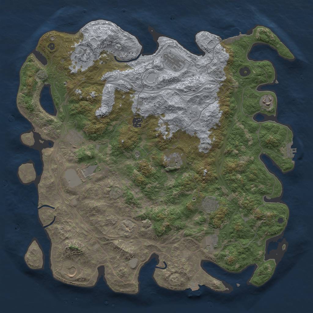 Rust Map: Procedural Map, Size: 4500, Seed: 7563, 19 Monuments