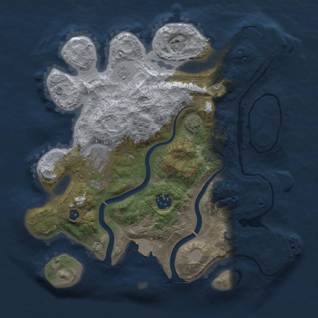 Rust Map: Procedural Map, Size: 3000, Seed: 783089654, 9 Monuments